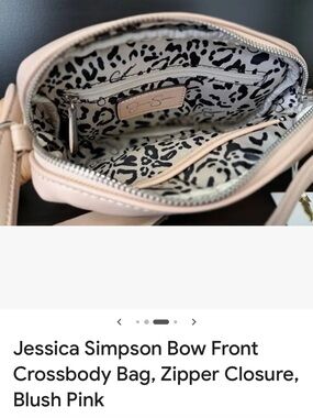 Jessica Simpson Blush Pink Bow-Front Crossbody Purse